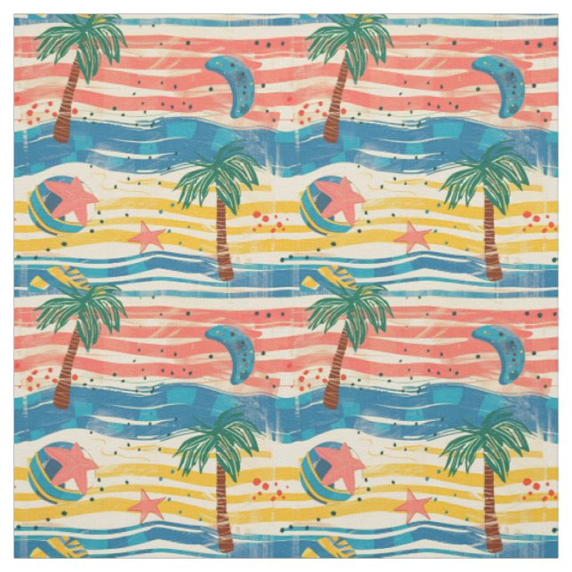 Tissu Vibes de plage (Échantillon)