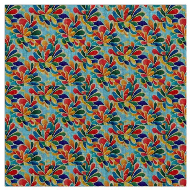 Tissu Vibrant Rainbow Petal Bloom Pattern (Échantillon)