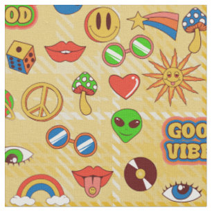 Tissu vibrations positives extraterrestre groovy art pop