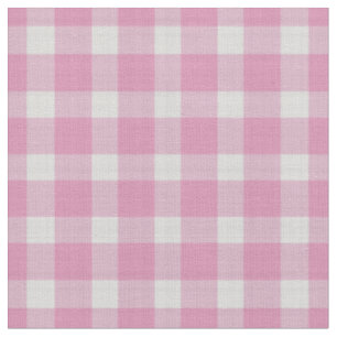 Tissu Vichy à carreaux à pois rose et blanc avec motif à