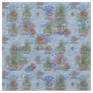 Tissu Vie sous-marine avec plantes coralliens, Poisson b