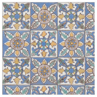 Tissu Vieux motif de tuiles de mur de majolique peint à