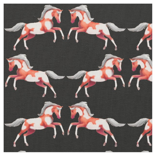 Tissu vif de chevaux de Pinto de peinture (Fermer)