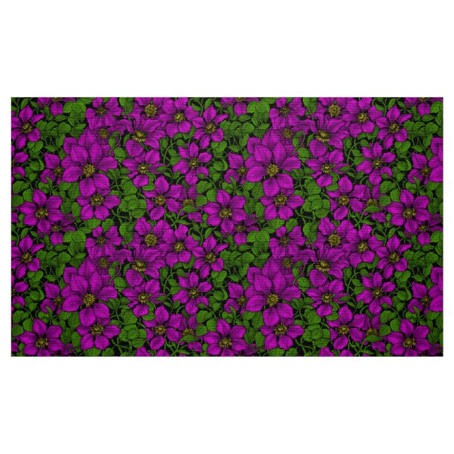 Tissu Vigne Clematis rose (Fat Quarter)