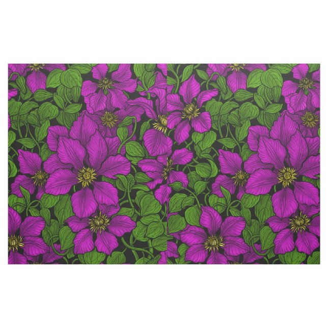 Tissu Vigne Clematis rose (Fat Quarter)