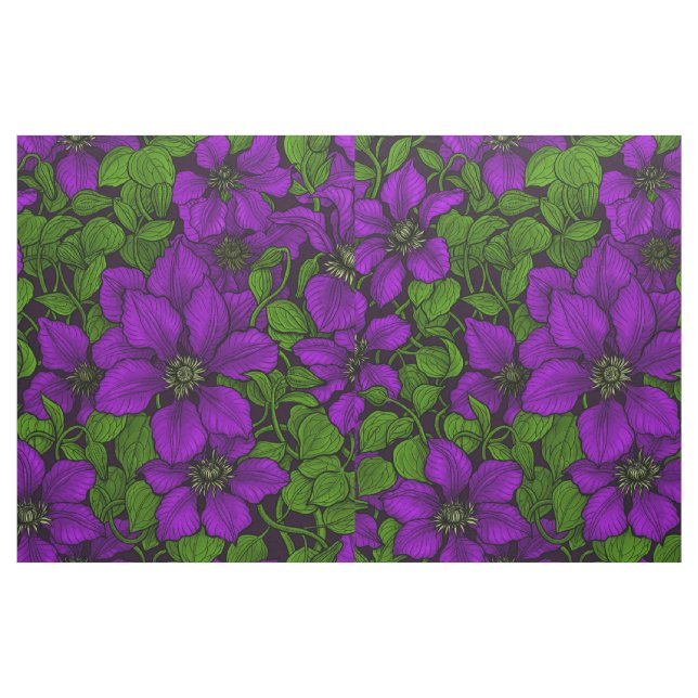 Tissu Vigne de Clematis pourpre (Fat Quarter)