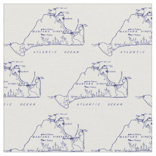 Tissu Vignoble de Martha Carte Vintage no 1 Marine Blue