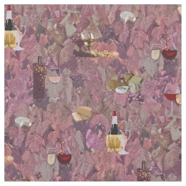 Tissu Vin et fromage Imprimer (Fermer)