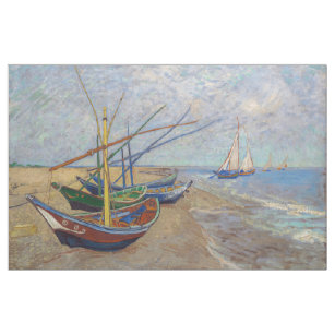 Tissu Vincent van Gogh - Bateaux de pêche sur la plage