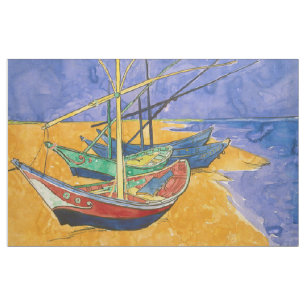 Tissu Vincent van Gogh - Bateaux de pêche sur la plage
