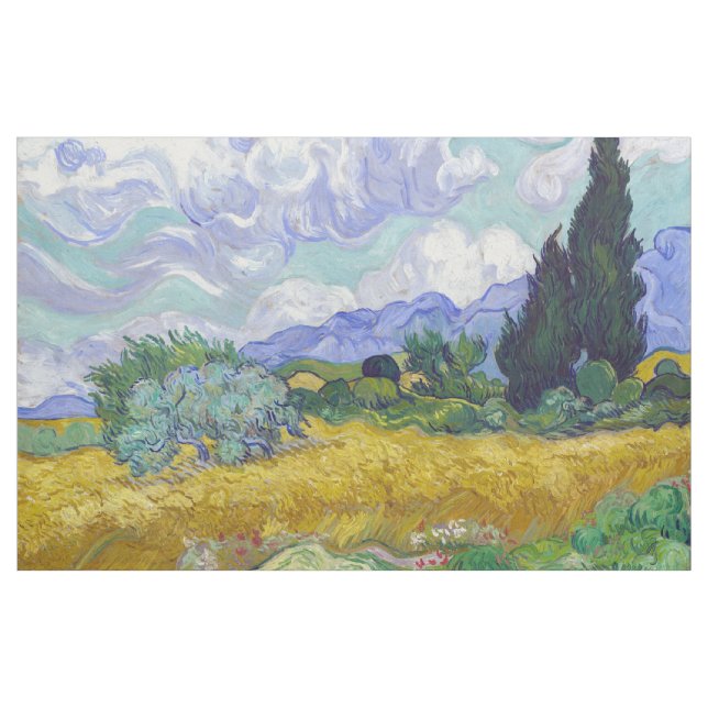 Tissu Vincent Van Gogh - Champ de blé avec cyprès (Yard)