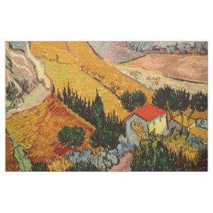 Tissu Vincent van Gogh - Paysage, Maison et Plowman