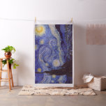 Tissu Vincent Van Gogh Starry Nuit Vintage Art<br><div class="desc">Vincent van Gogh Starry Night Art Peinture Starry Night est un tableau de l'artiste post-impressionniste néerlandais Vincent van Gogh. Le ciel bleu de la nuit est rempli de nuages tourbillonnants, d'étoiles et d'une lune brillante croissant. La Nuit étoilée est la seule nocturne de la série de vues depuis la fenêtre...</div>