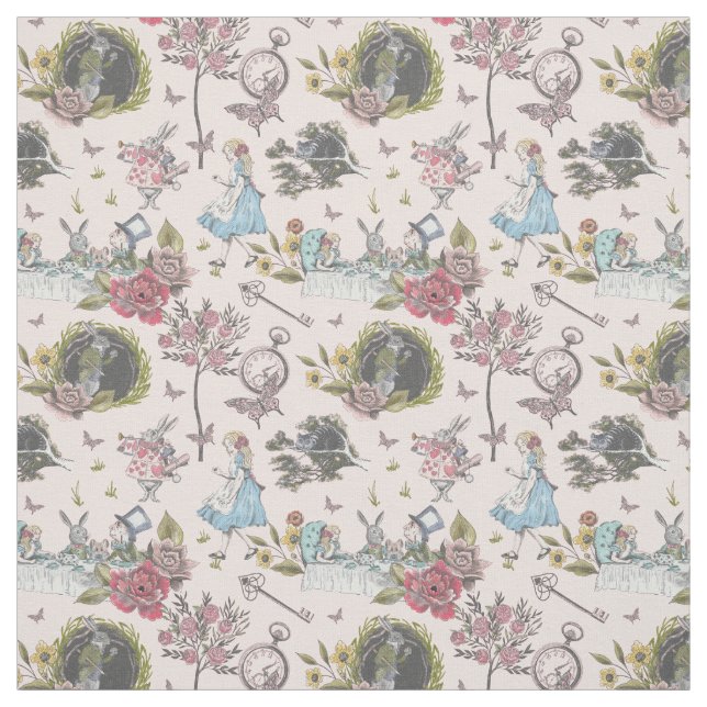 Tissu Vintage Alice au pays des merveilles (Échantillon)