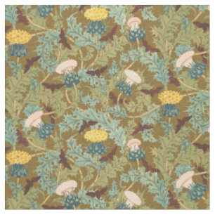 Tissu Vintage Art Nouveau Thistles & Cicadas Motif