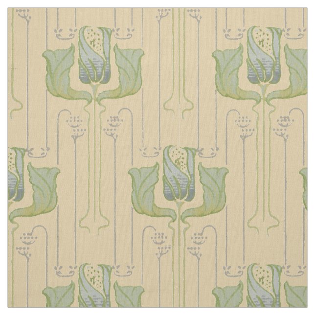 Tissu Vintage Arts & Crafts Style Tulip Pattern (Échantillon)