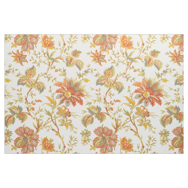Tissu Vintage automne Floral Feuille Orange (Yard)