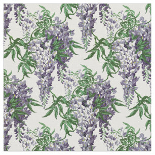 Tissu Vintage Bleu et Lavande Wisteria Motif Floral
