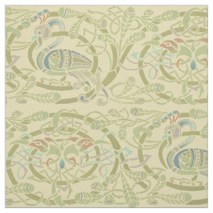 Tissu Vintage Celtic Knot Peacock Oiseaux Motif Frieze
