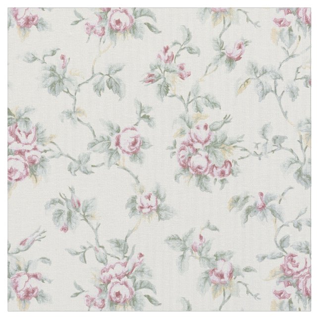 Tissu Vintage chic Rose et raypes (Fermer)
