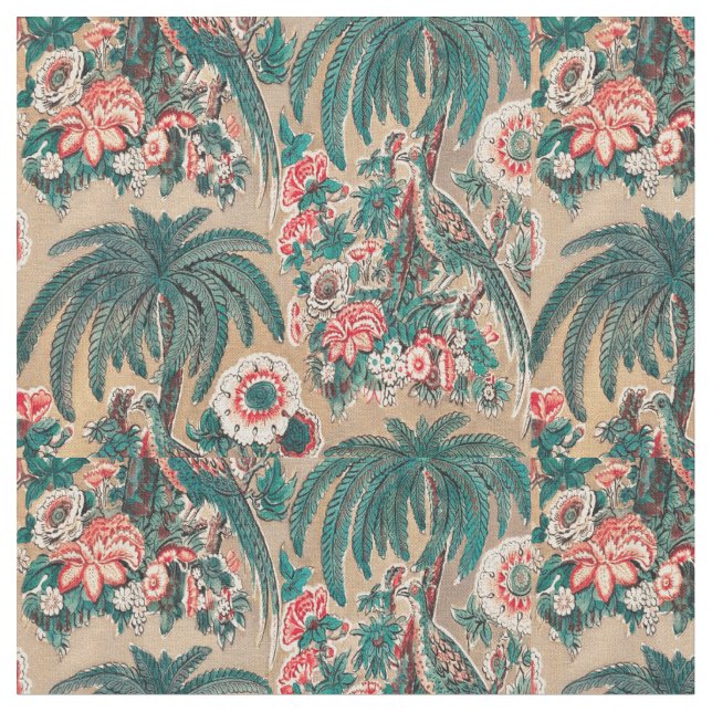 Tissu Vintage Chintz Floral Tropical Motif (Fermer)