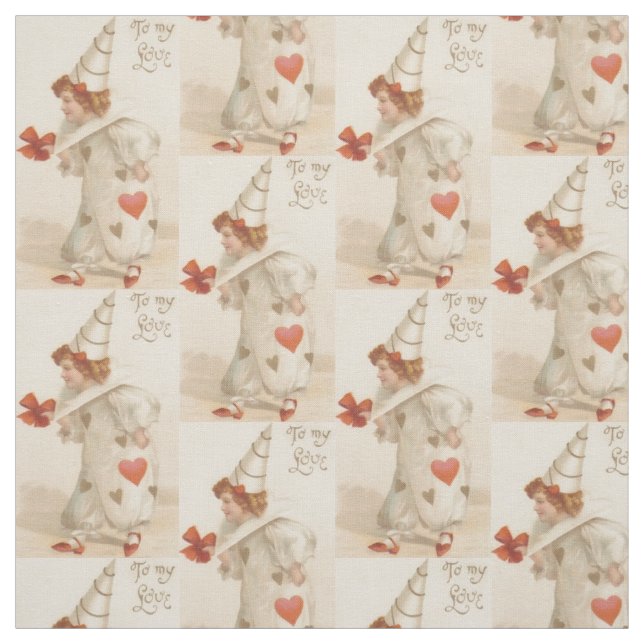 Tissu vintage de clown de Valentine (Échantillon)
