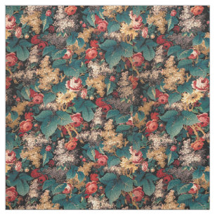 Tissu Vintage époque victorienne Floral Chintz