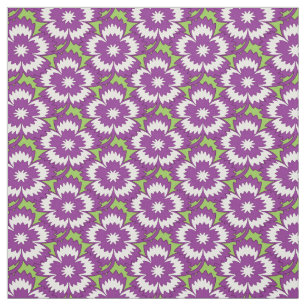 Tissu Vintage fleuri violet Dianthus Barbatus motif