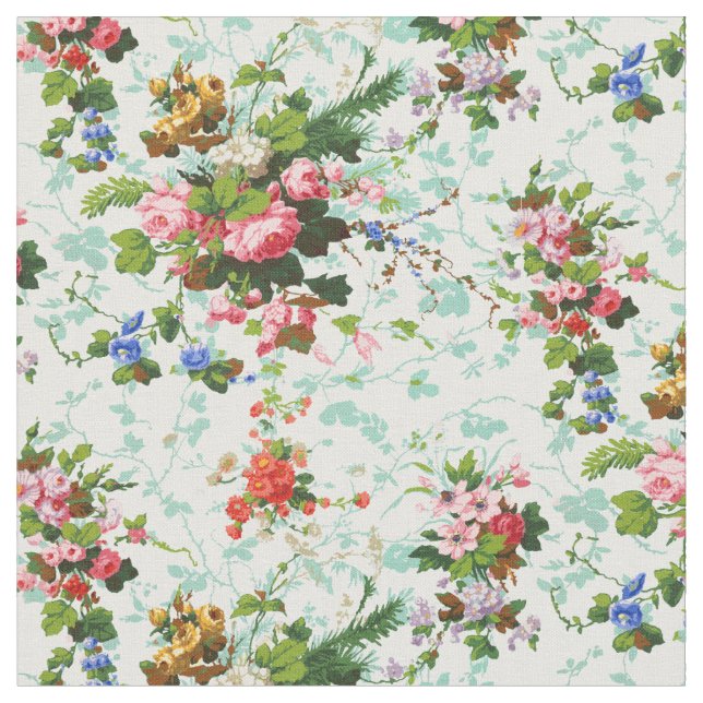 Tissu Vintage Floral Motif français (Fermer)