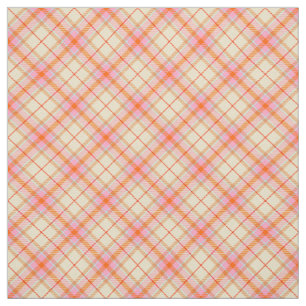 Tissu Vintage Gras Fille Plaid Rose Jaune Orange Cute