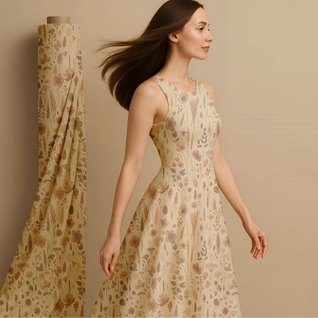 Tissu Vintage Herbarium Pressed Flower Botanical Fabric (Vintage Herbarium Pressed Flower Botanical Fabric)