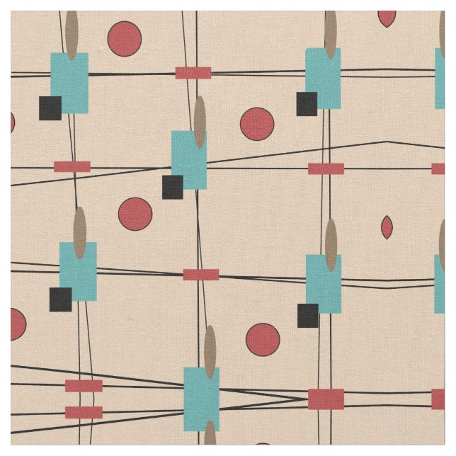 Tissu Vintage Inspiré MidCentury Moderne Rétro (Fermer)