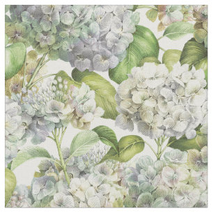 Tissu Vintage Lavande Bleu Hydrangée Modèle Floral