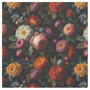 Tissu Vintage moody floral boho roses