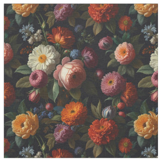 Tissu Vintage moody floral boho roses
