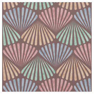 Tissu Vintage motif nautique des coquillages.