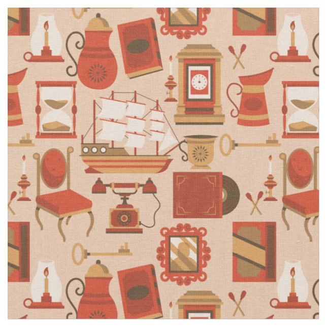 Tissu vintage nautique rétro marine antique navire (Fermer)