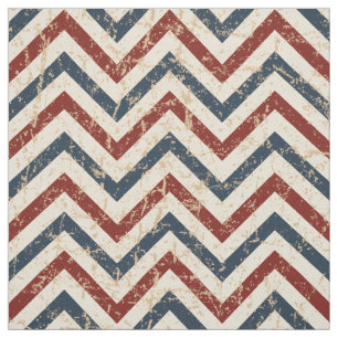 Tissu Vintage Patriotique Chevron Motif
