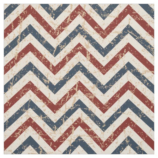 Tissu Vintage Patriotique Chevron Motif (Échantillon)