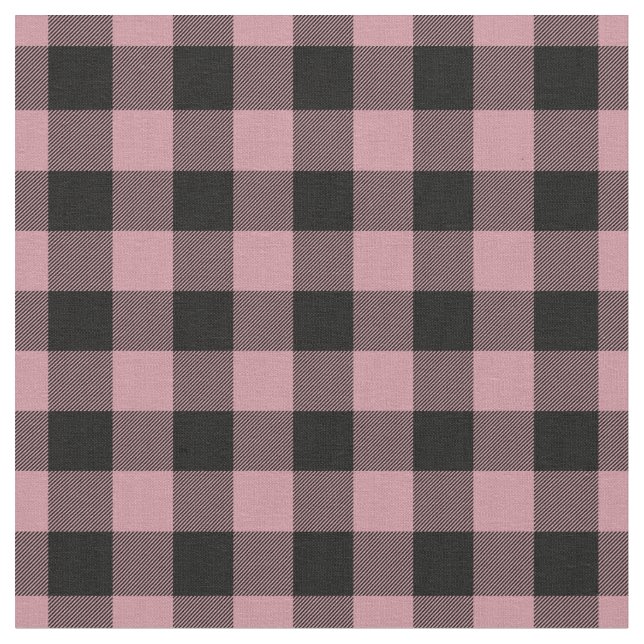 Tissu Vintage Pink & Black Plaid Gingham (Fermer)