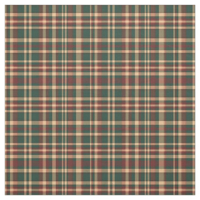 Tissu Vintage rouge et vert Noël Plaid (Échantillon)