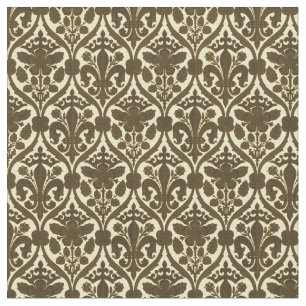 Tissu Vintage Tudor Rose & Fleur De Lis Motif