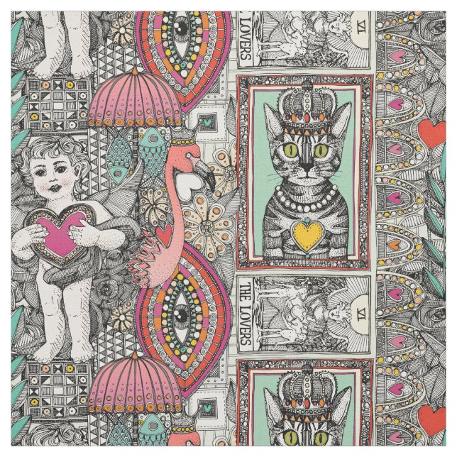 Tissu vintage valentine kitsch (Échantillon)