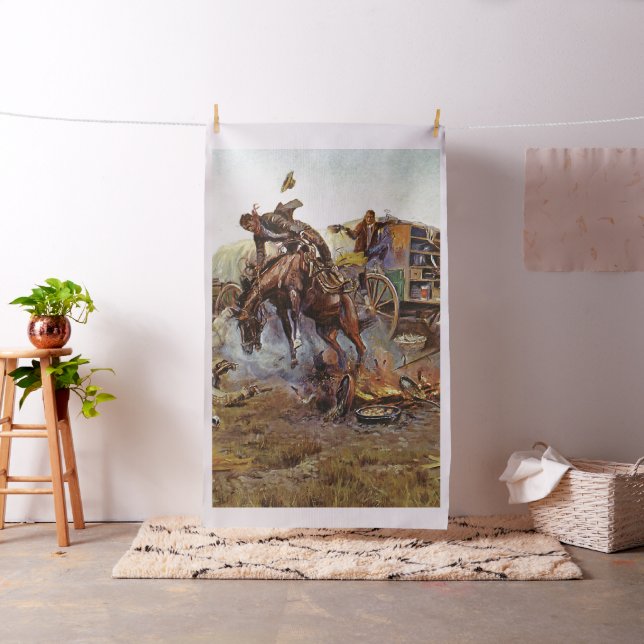 Tissu Vintage Western Cooks Troubles Russell-Lg Imprimer (In Situ)