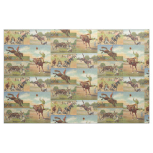 Tissu Vintage Western Rodeo Événements Cowboys Horses