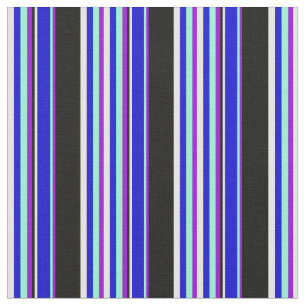 Tissu Violet, Aquamarine, Bleu, Crème à la menthe et lig