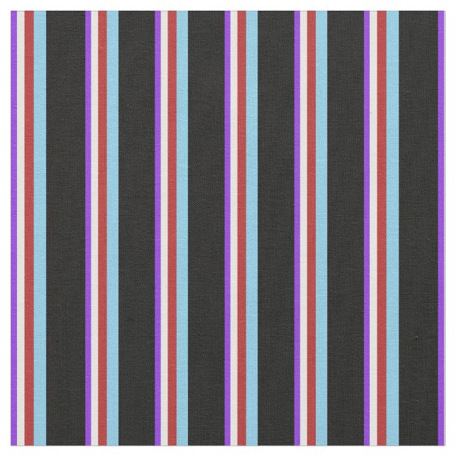 Tissu Violet, blanc, rouge, bleu ciel et noir (Fermer)
