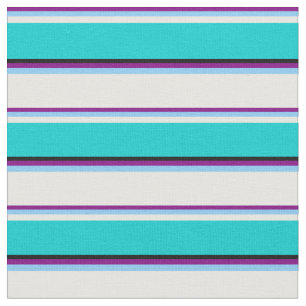 Tissu Violet, bleu ciel, crème à la menthe, turquoise et
