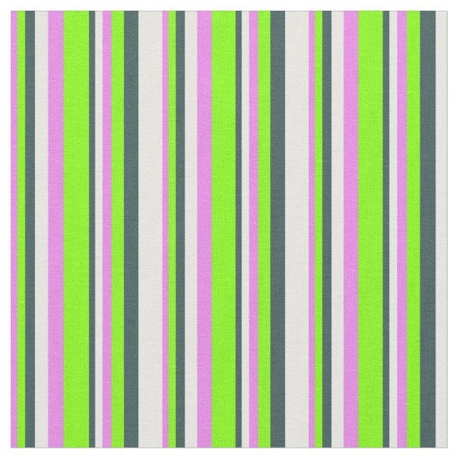 Tissu Violet, Chartreuse, Gris d'ardoise foncée et crème (Fermer)