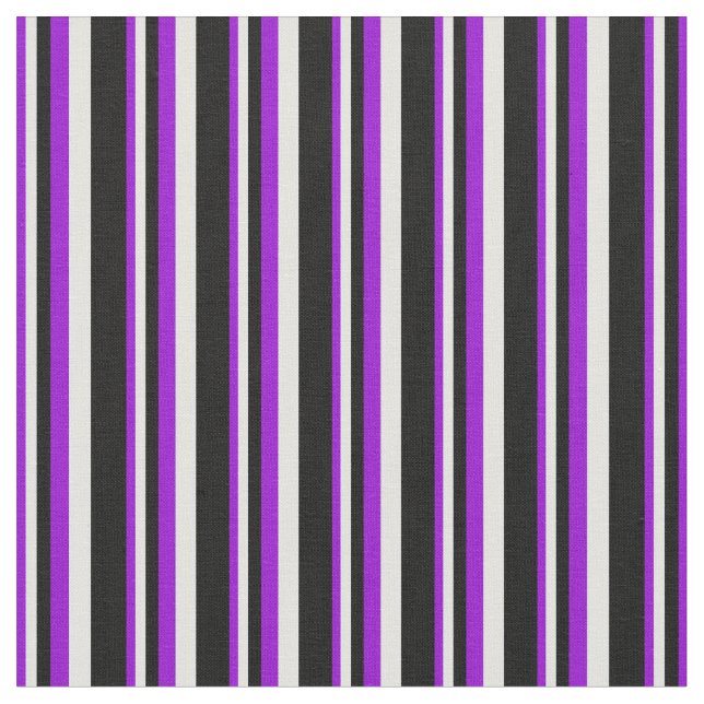 Tissu Violet foncé, Cyan clair et lignes de couleur noir (Fermer)